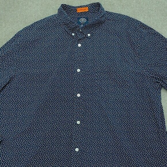 St. John's Bay shirt button‎ down men's 2XL Comfort Flex blue long-sleeve cotton - Picture 2 of 6